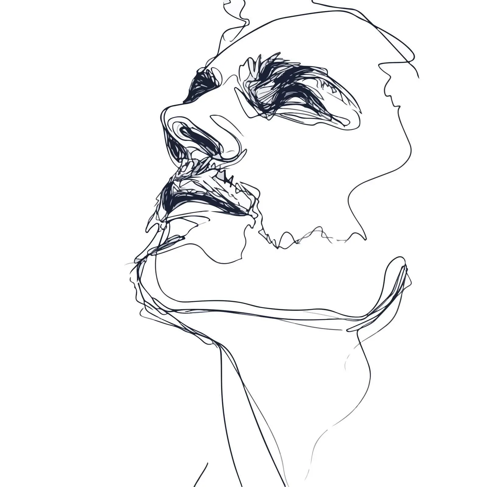 Minimal Male Face Line Art — free download from Dotvec