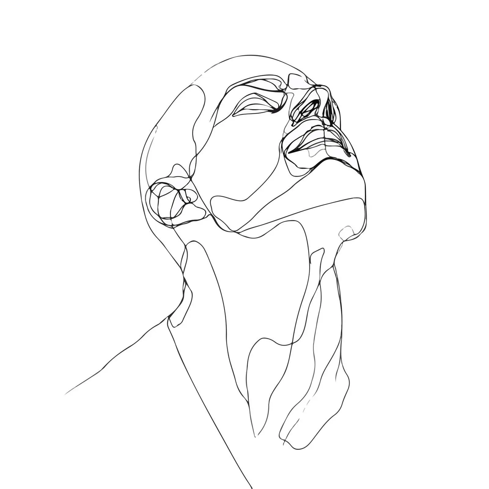 Minimal Male Face Line Art Portrait — free download from Dotvec