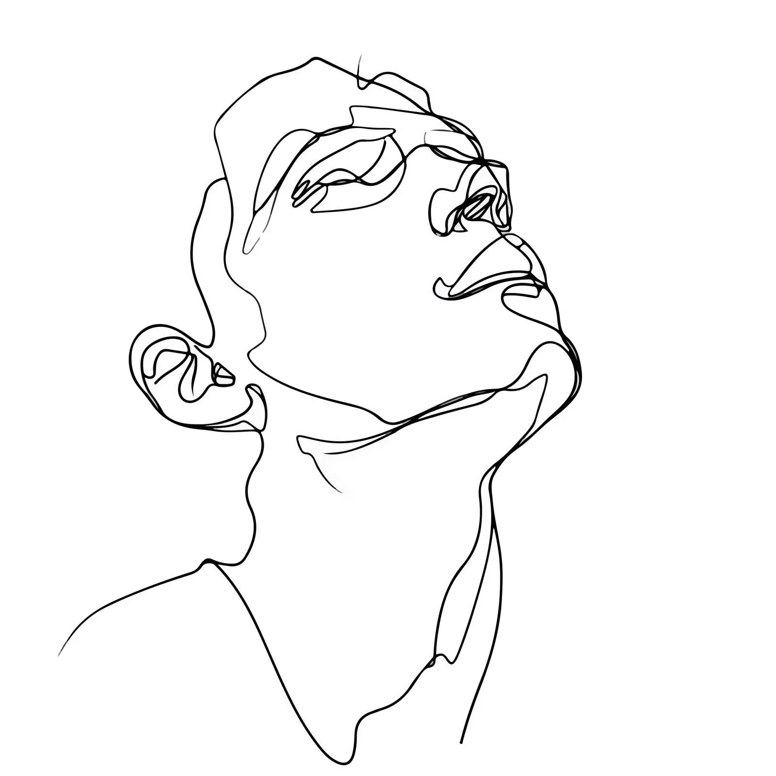 Minimal Male Face Line Art — free download from Dotvec