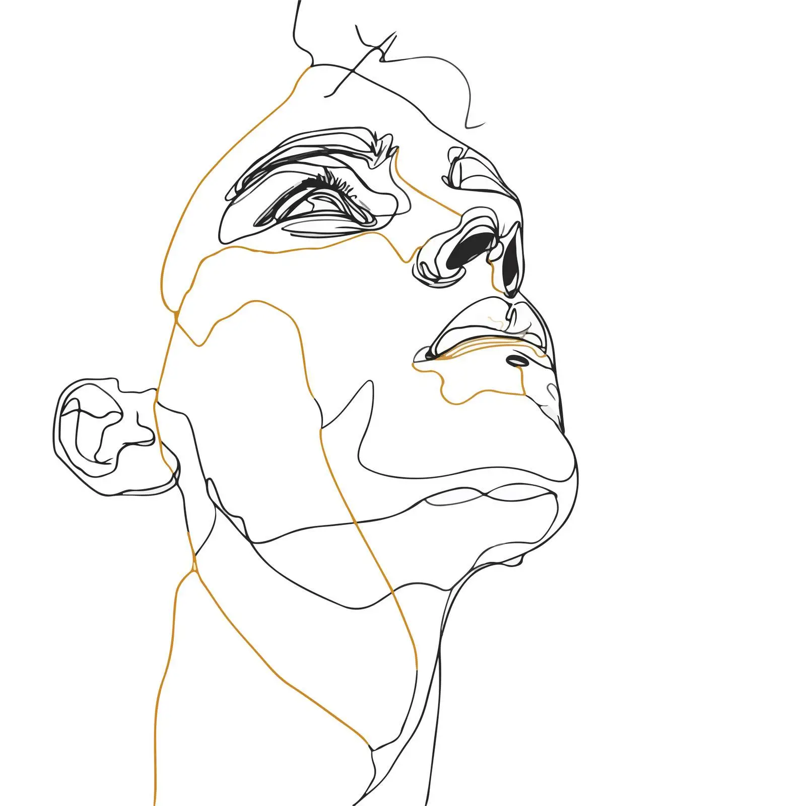 Minimal Male Face Line Art — free download from Dotvec