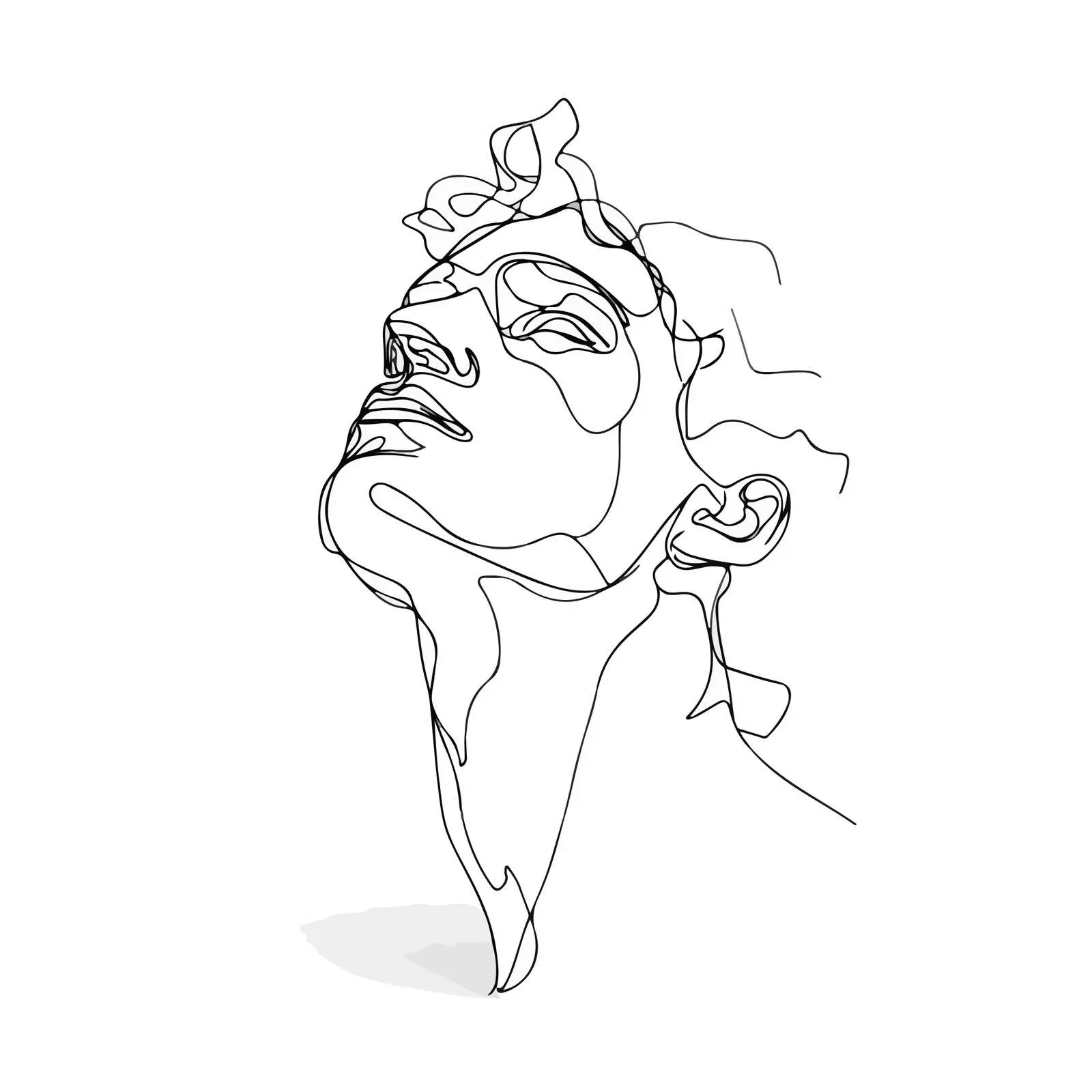 Elegant Male Face Line Art Portrait — free download from Dotvec