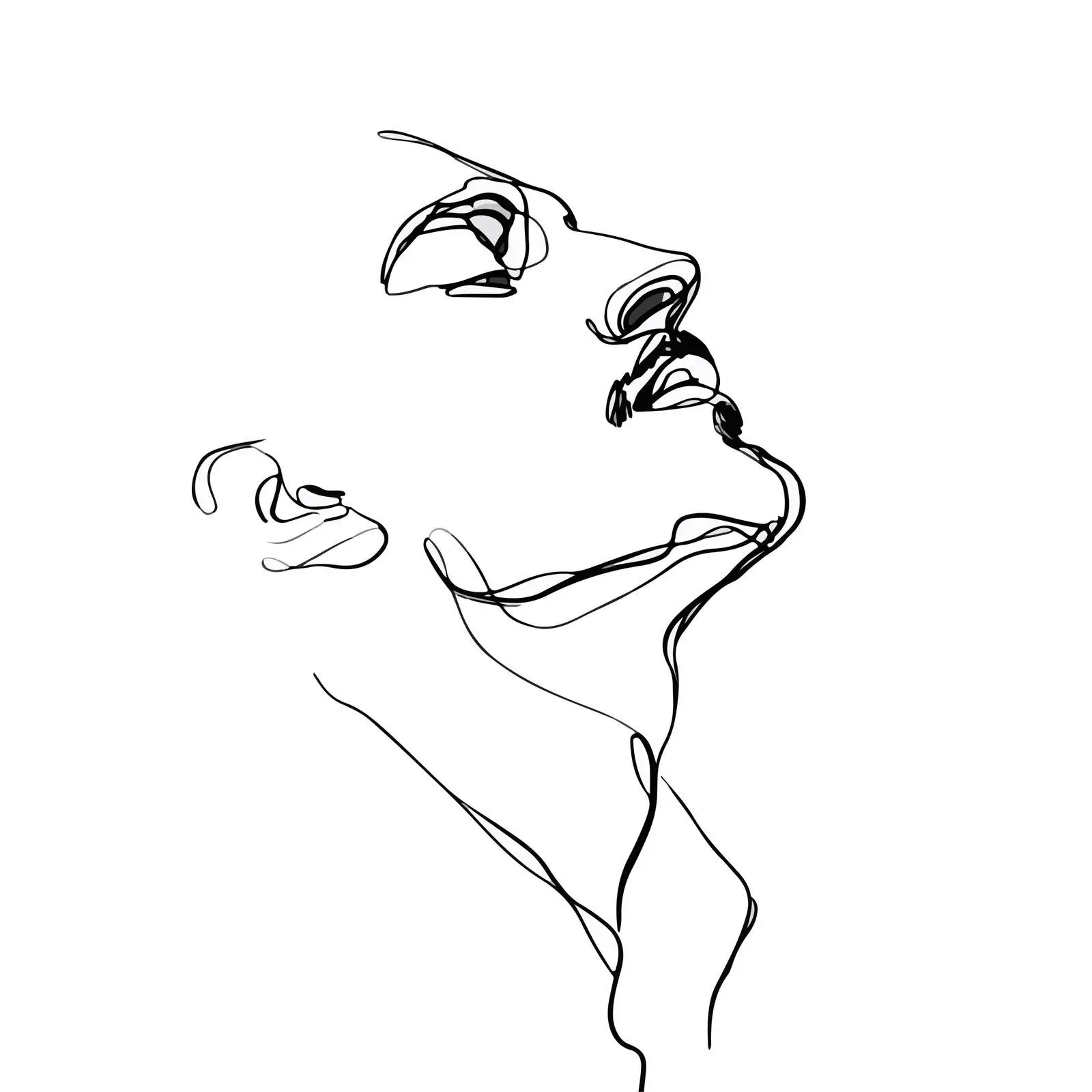 Elegant Male Face Line Art — free download from Dotvec