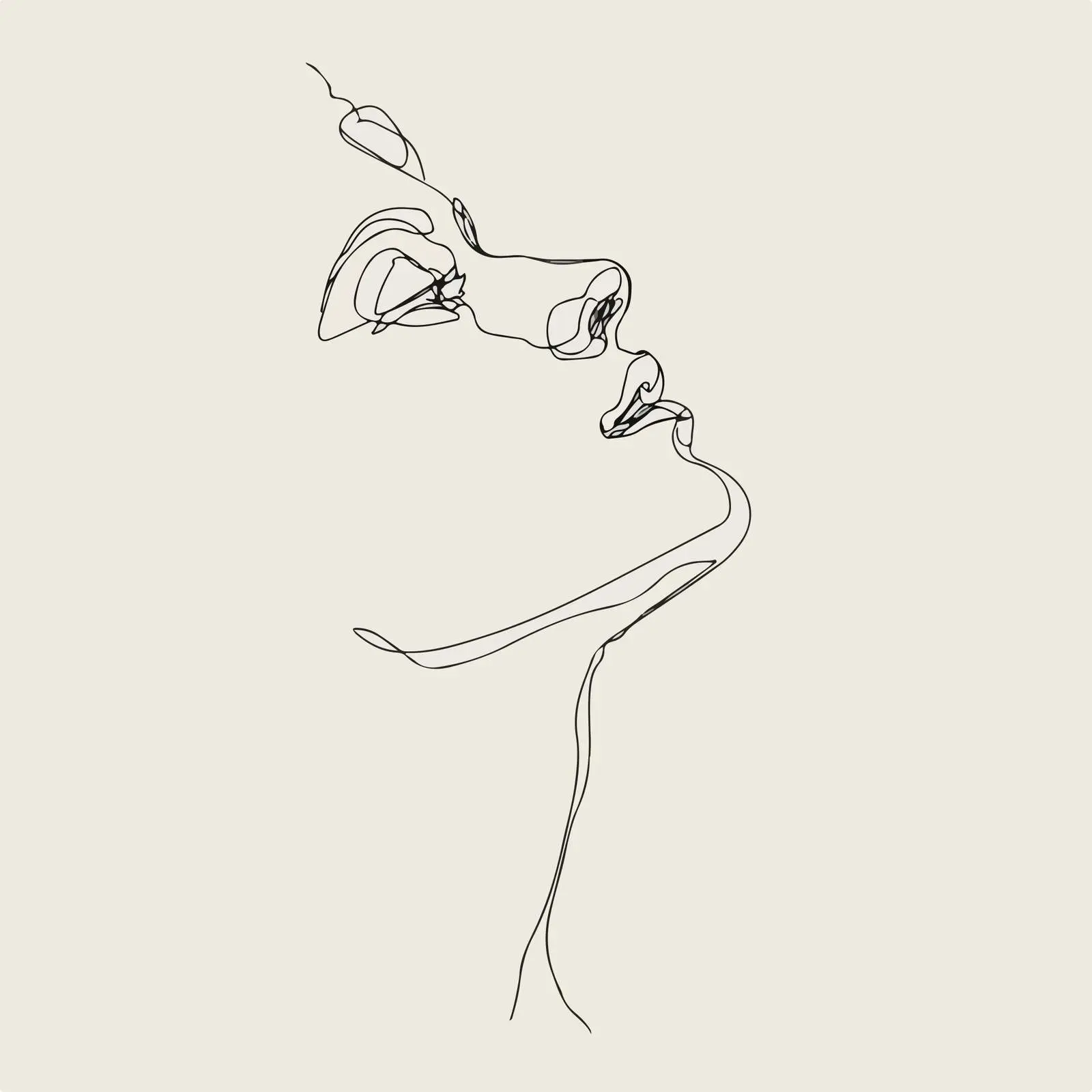 Elegant Male Face Line Art — free download from Dotvec