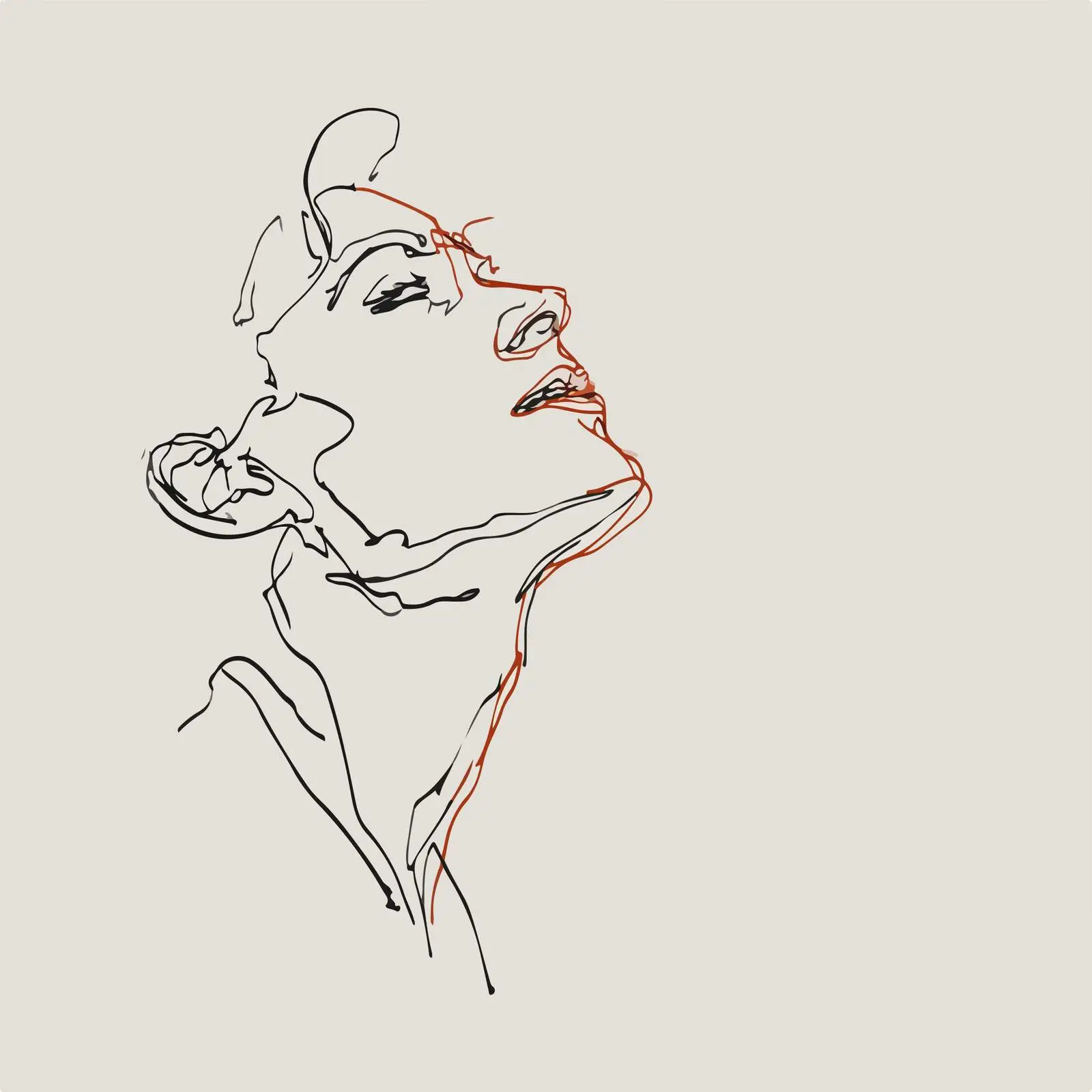 Minimal Male Face Line Art — free download from Dotvec