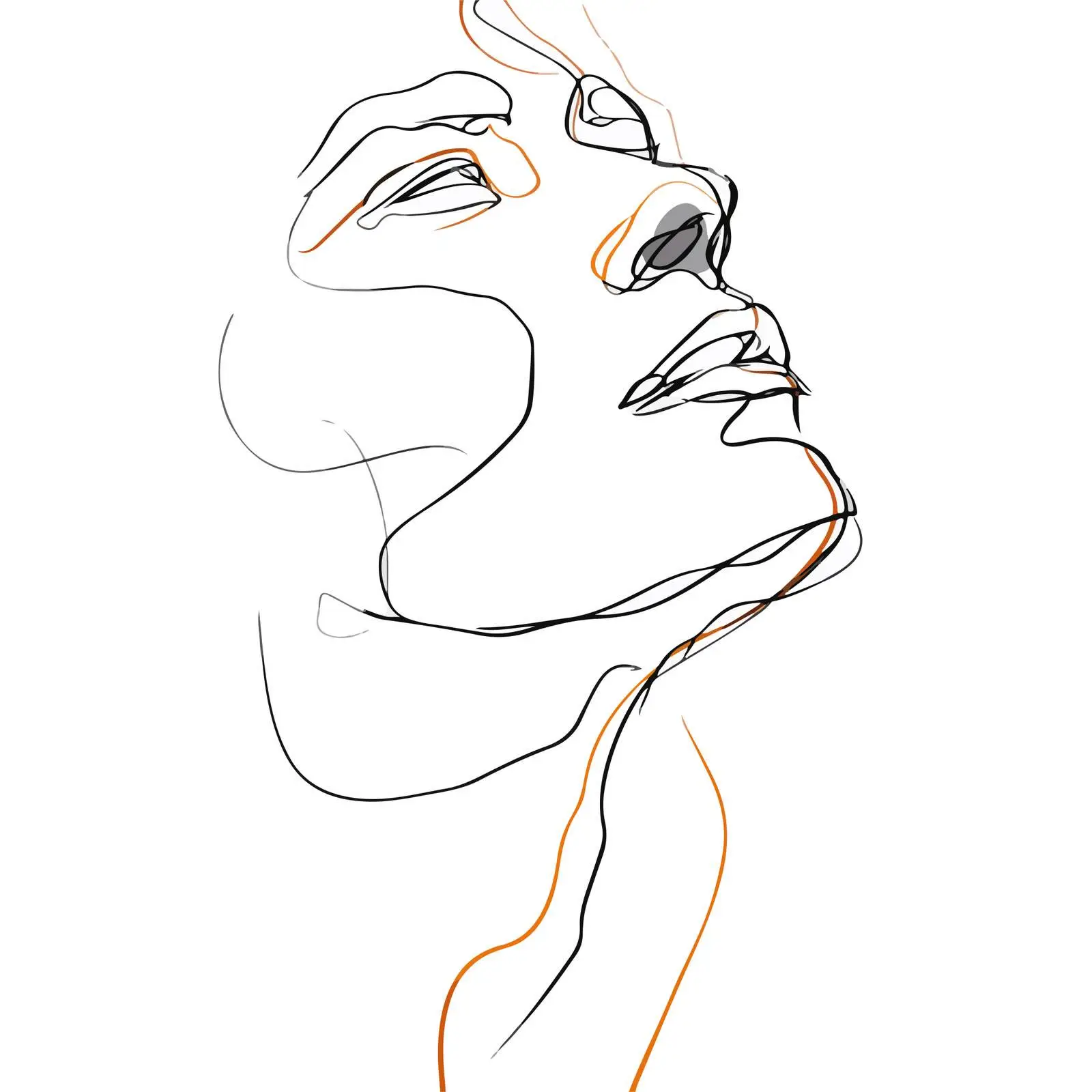 Minimal Male Face Line Art — free download from Dotvec