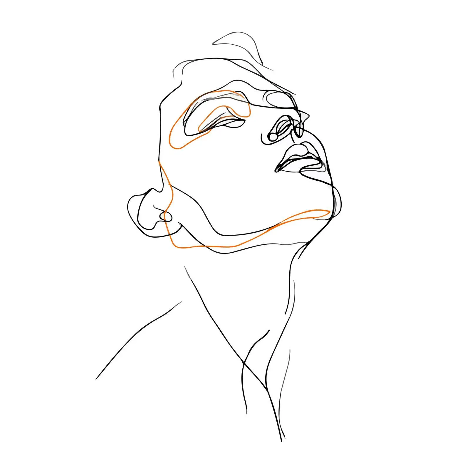 Elegant Male Face Line Art — free download from Dotvec