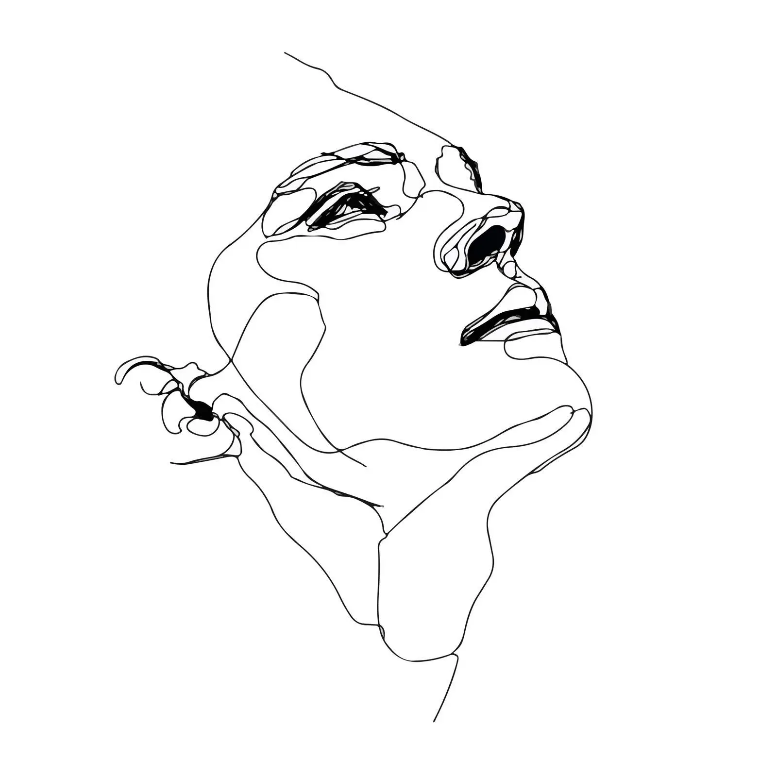 Elegant Minimalist Male Face Line Art — free download from Dotvec