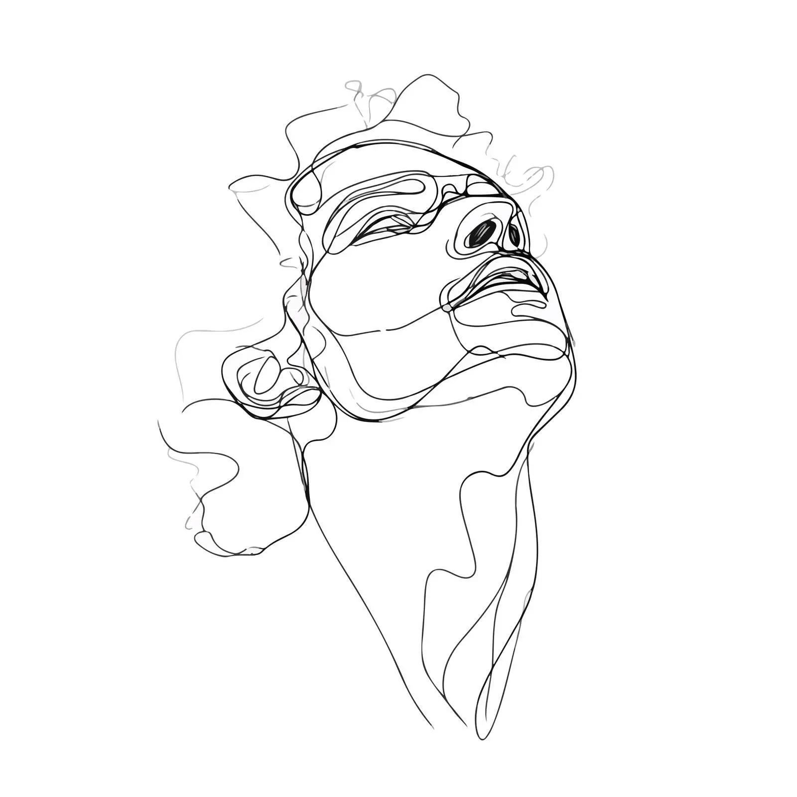 Minimal Male Face Line Art Looking Up — free download from Dotvec