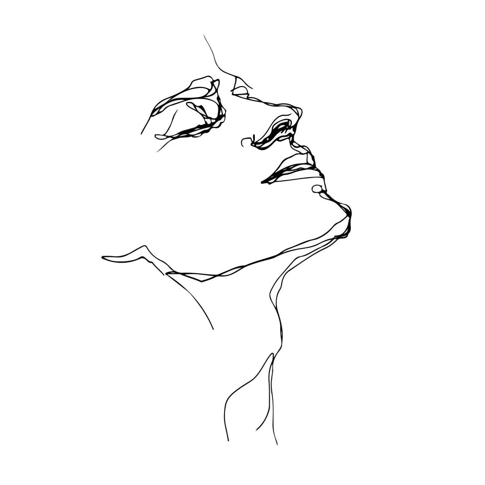Minimal Male Face Line Art Portrait — free download from Dotvec