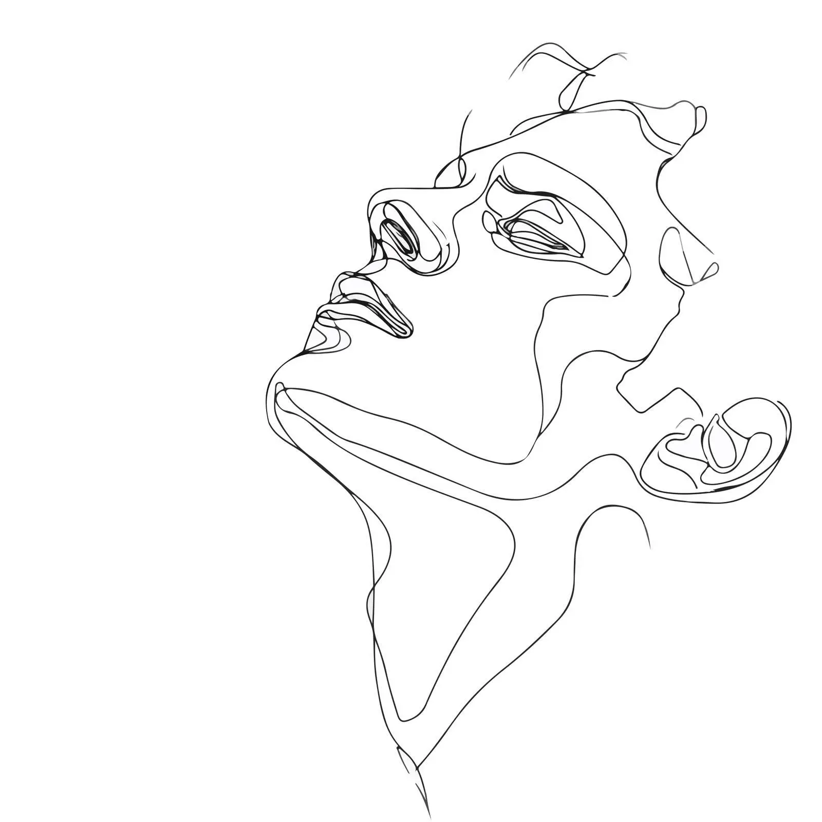 Elegant Male Face Line Art — free download from Dotvec