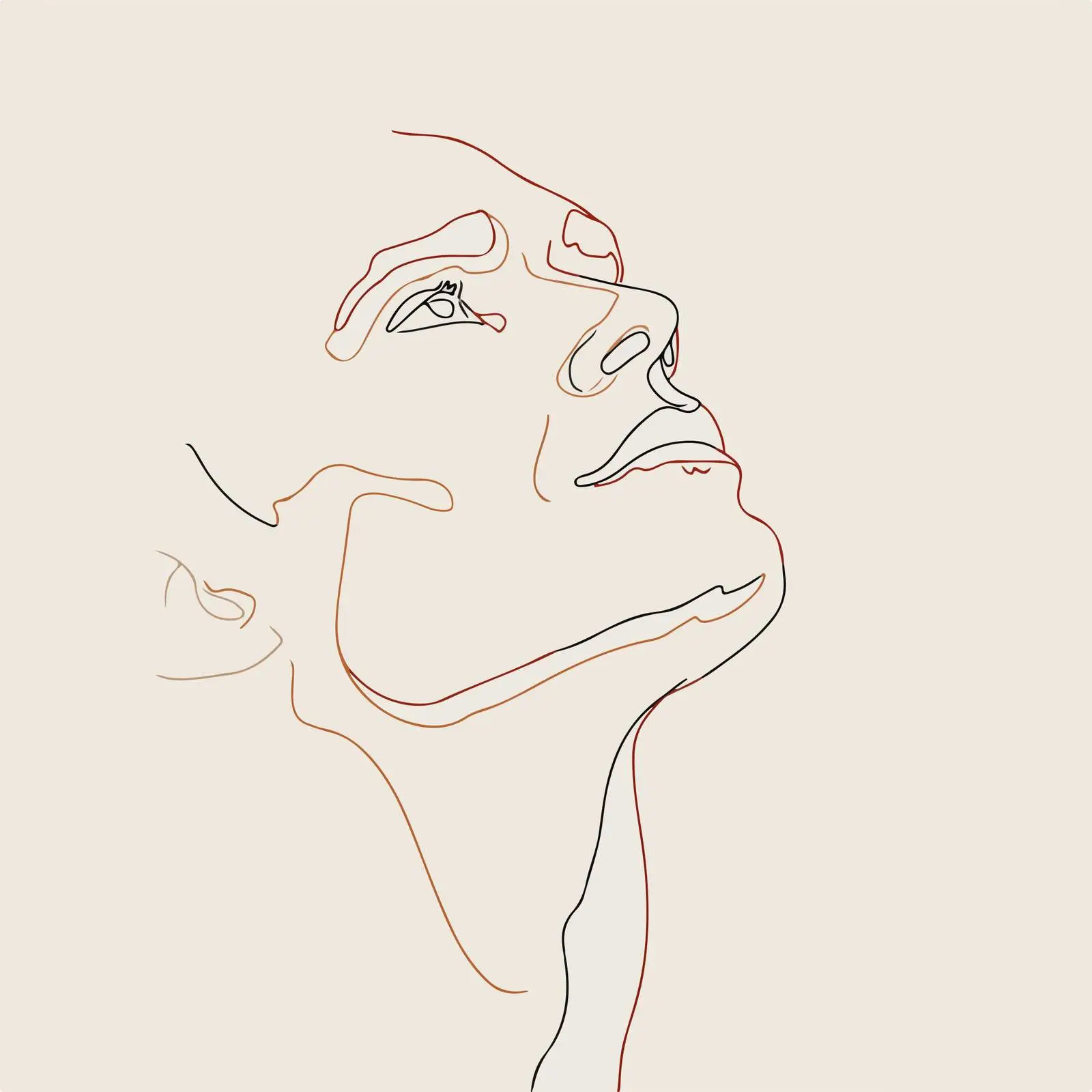 Minimal Male Face Line Art — free download from Dotvec