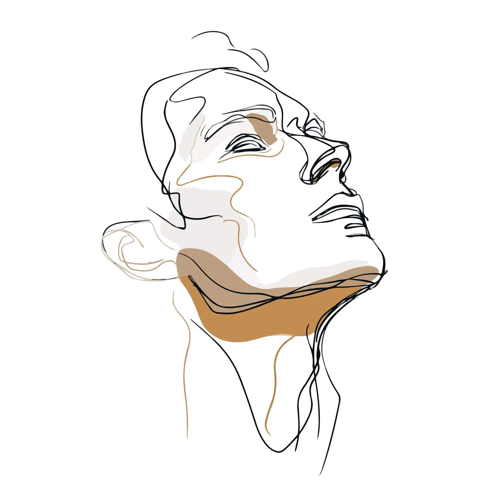 Minimal Male Face Continuous Line Art — free download from Dotvec