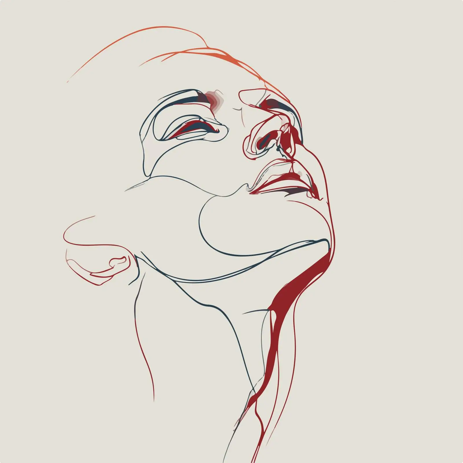 Elegant Male Face Line Art — free download from Dotvec