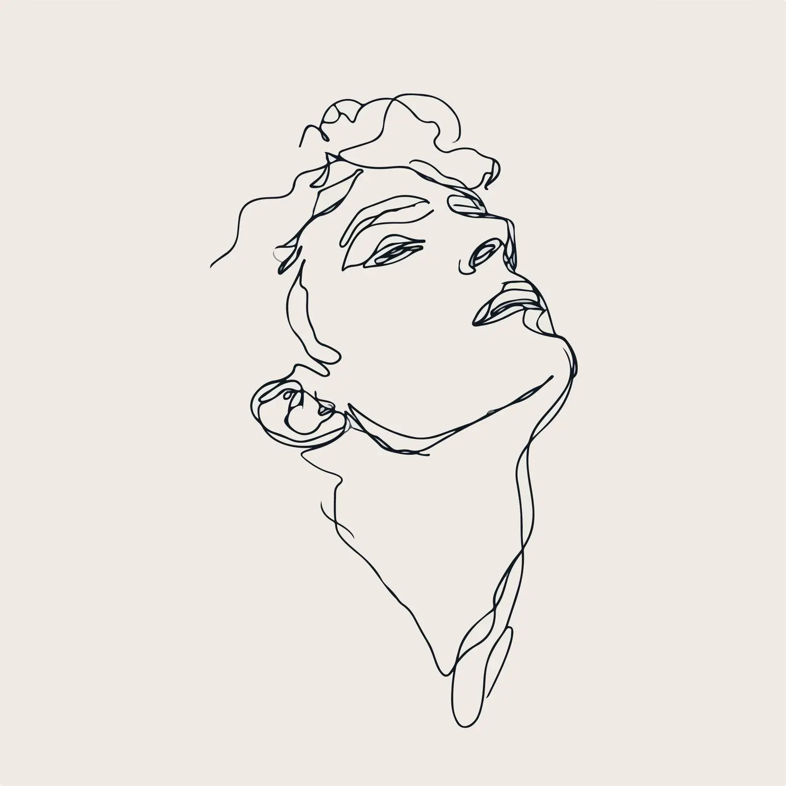 Elegant Gaze Line Art — free download from Dotvec