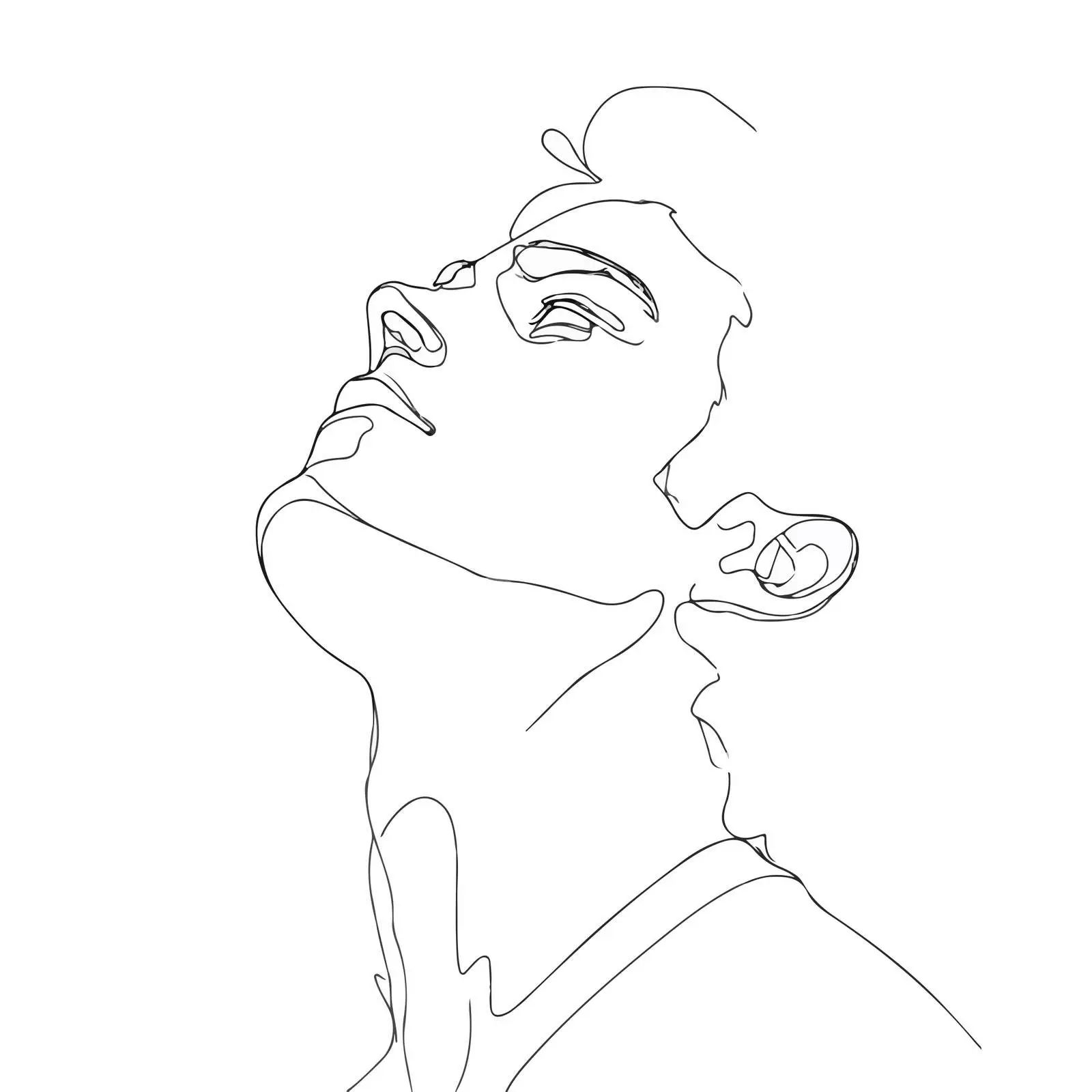 Minimal Face Line Art Sketch — free download from Dotvec