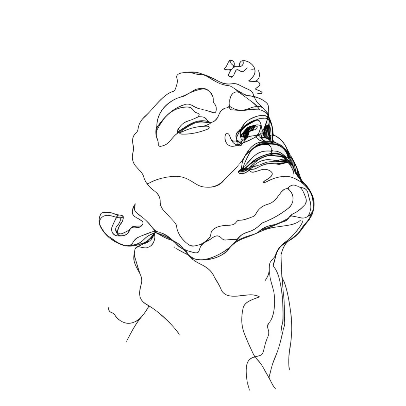 Minimalistic Male Face Line Art — free download from Dotvec