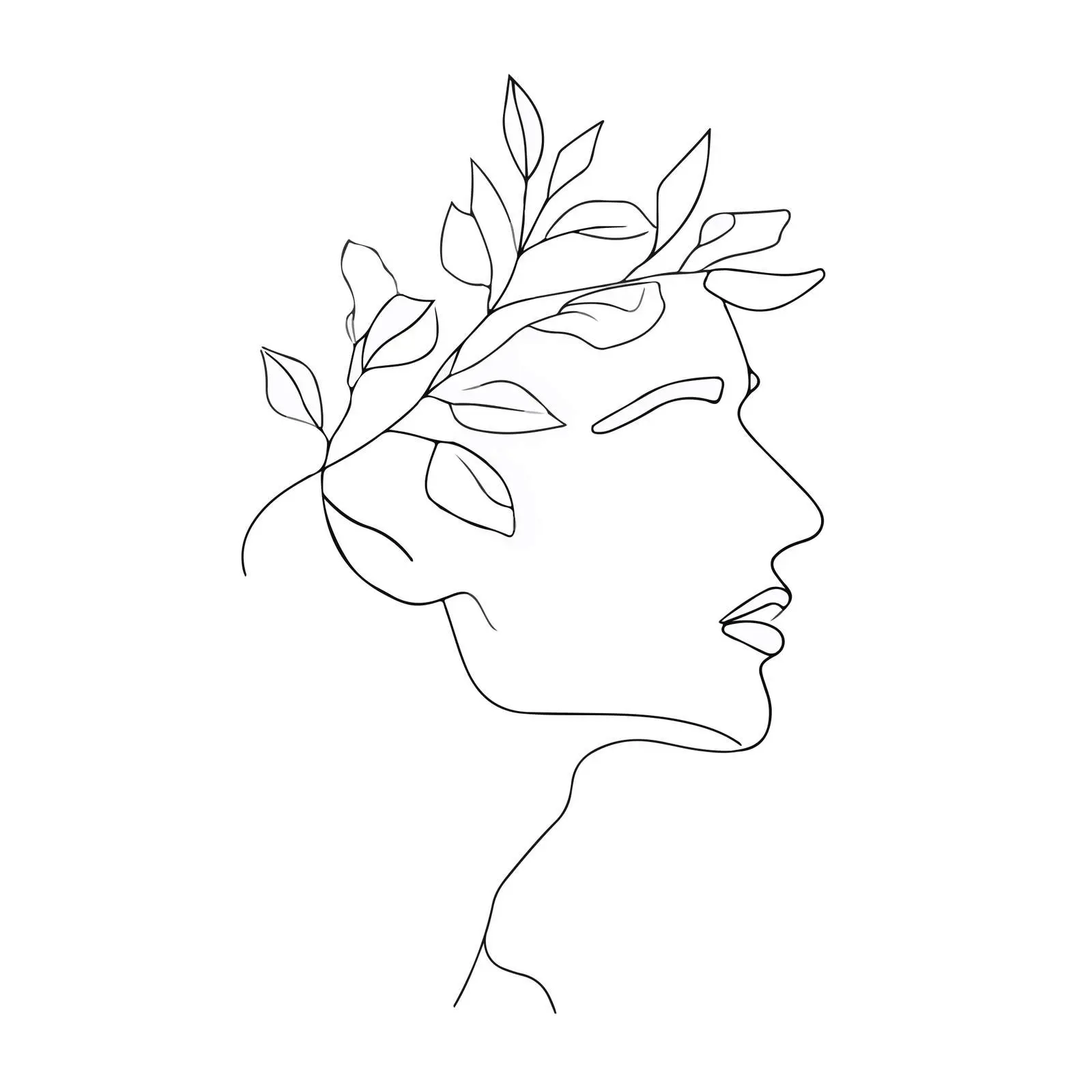 Minimal Male Profile with Abstract Leaves — free download from Dotvec