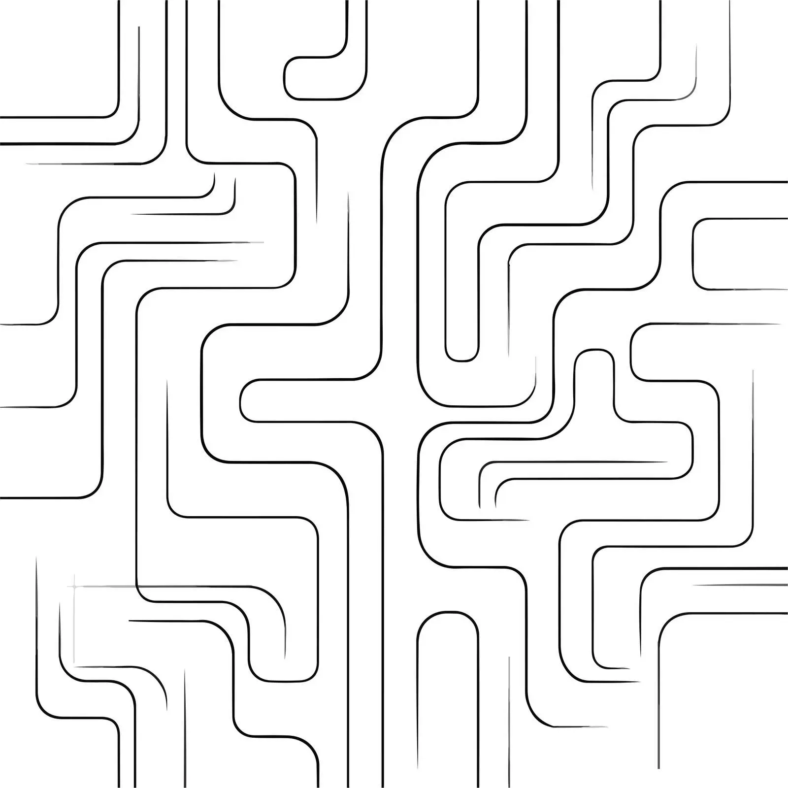 Abstract Continuous Line Art Maze — free download from Dotvec