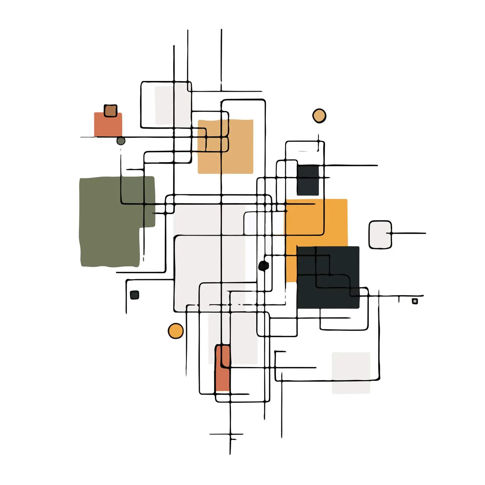 Abstract Maze Line Art — free download from Dotvec