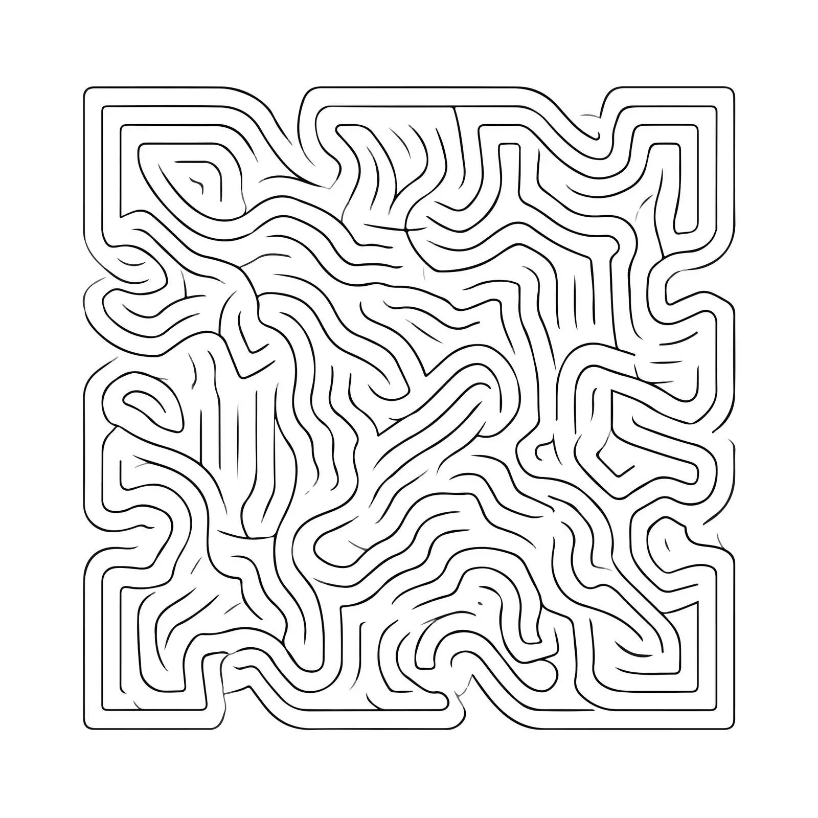 Maze-Like Abstract Line Art Maze — free download from Dotvec
