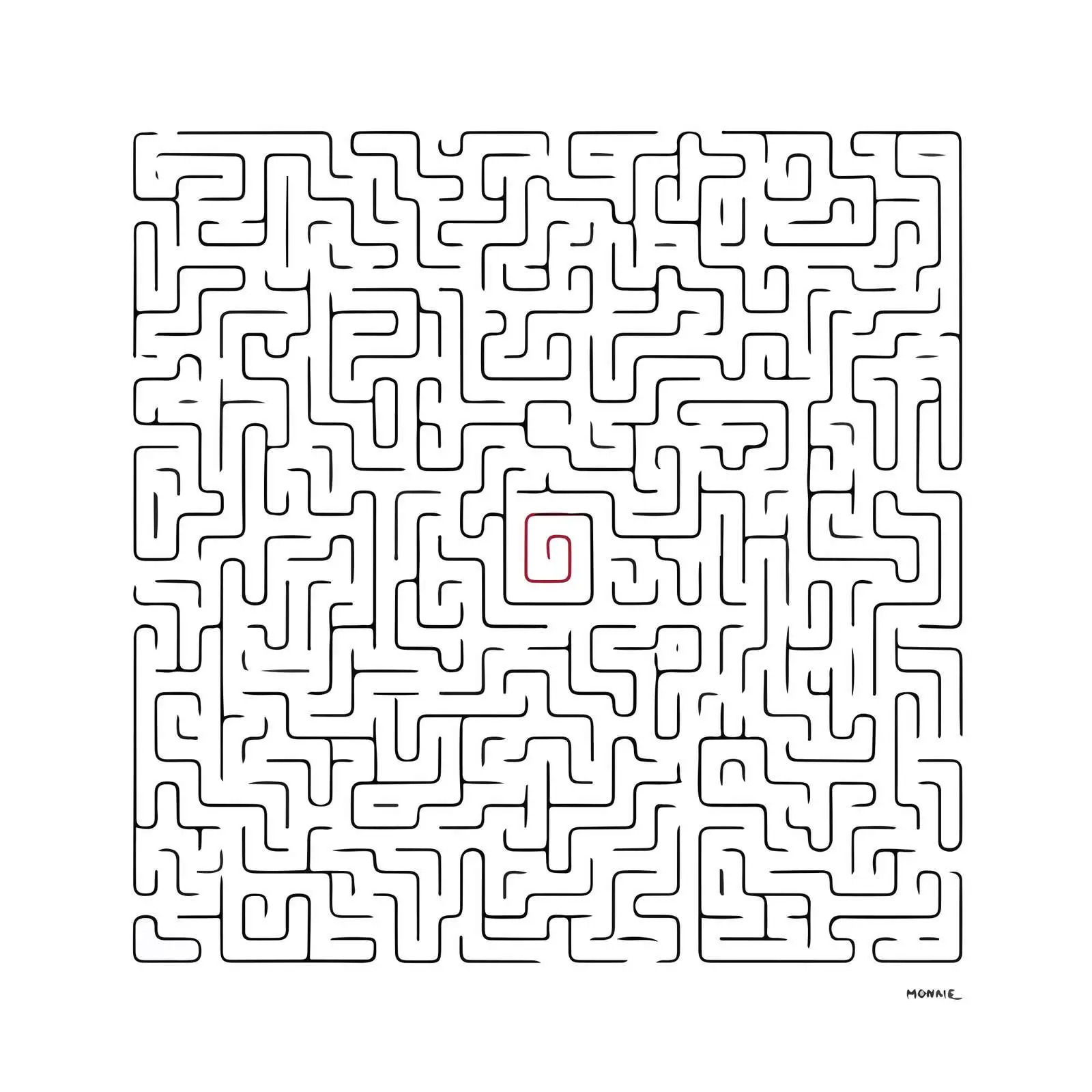 Abstract Continuous Line Art Maze — free download from Dotvec