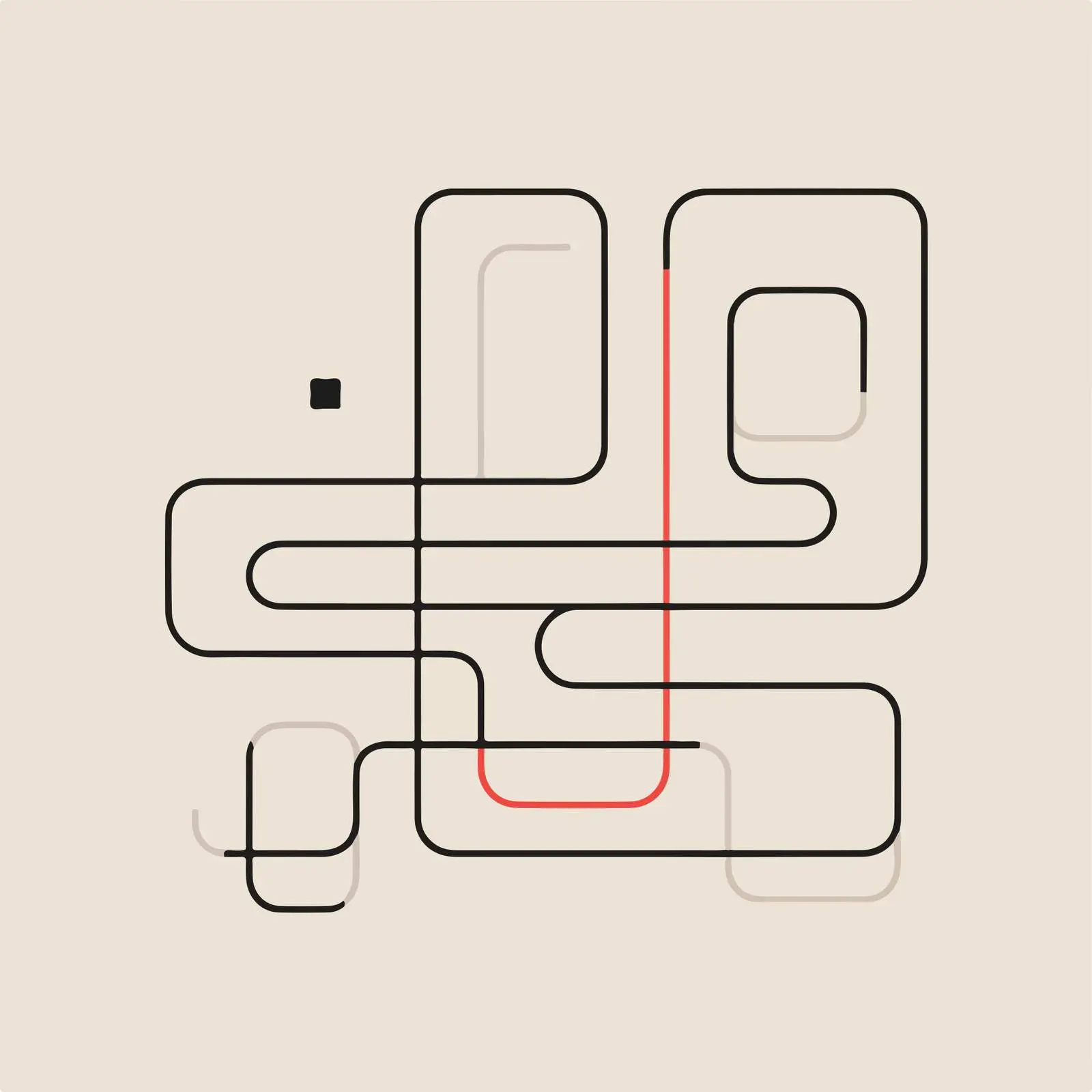 Abstract Line Minima Maze Art — free download from Dotvec
