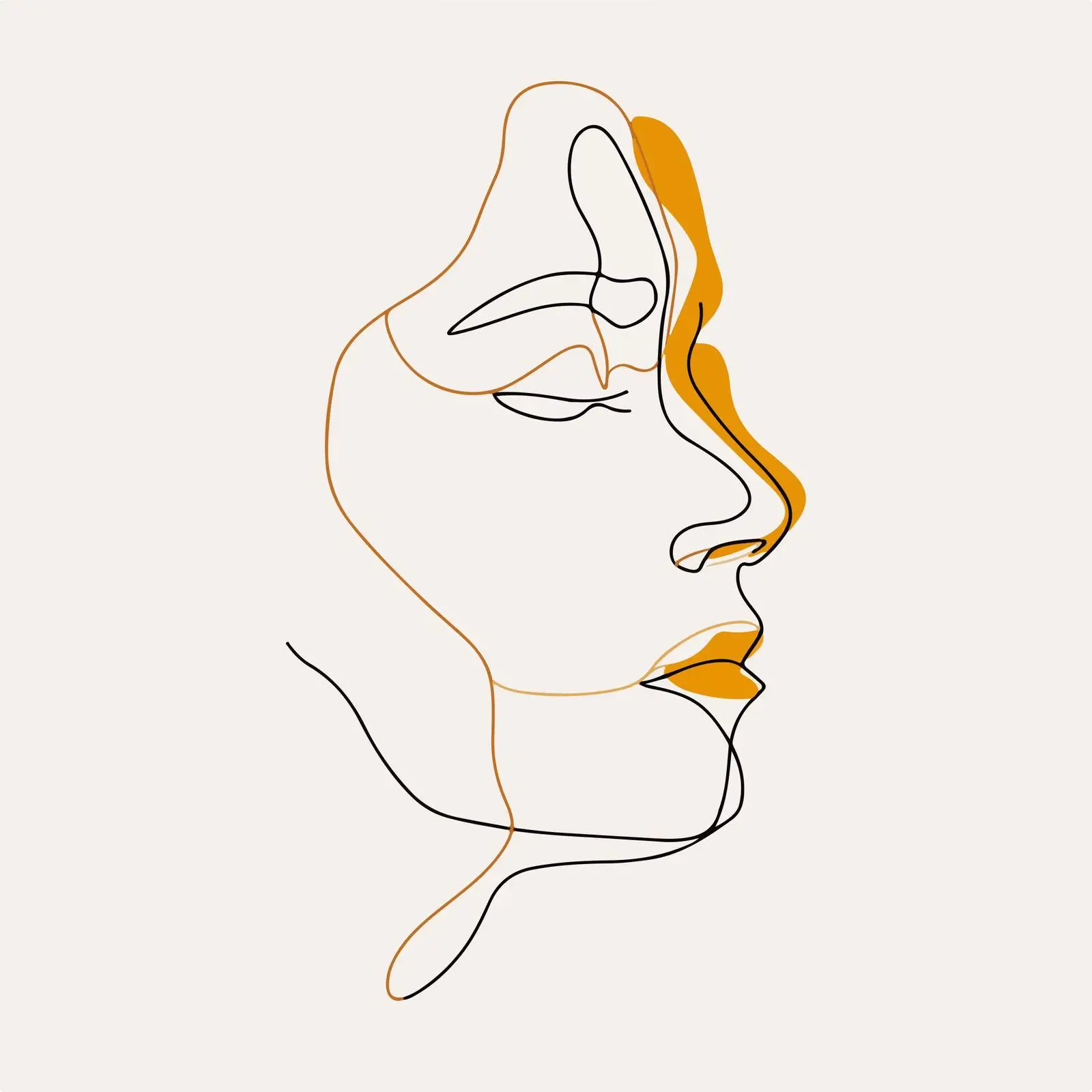 Minimalist Human Head Abstract Line Art — free download from Dotvec