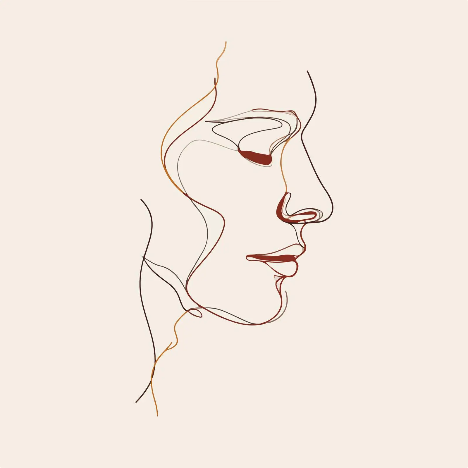 Abstract Human Head Line Art — free download from Dotvec