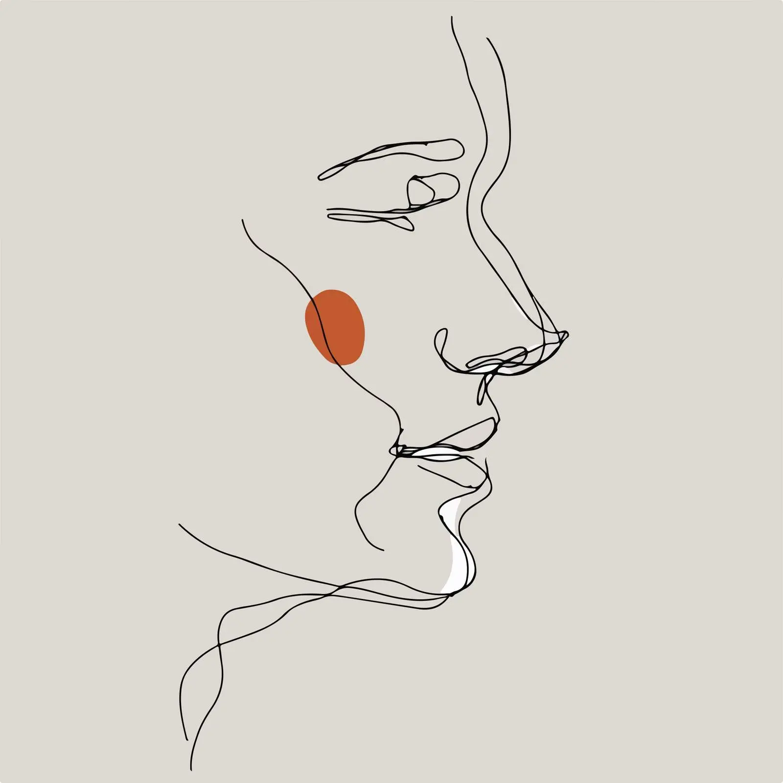 Abstract Human Head Line Art — free download from Dotvec