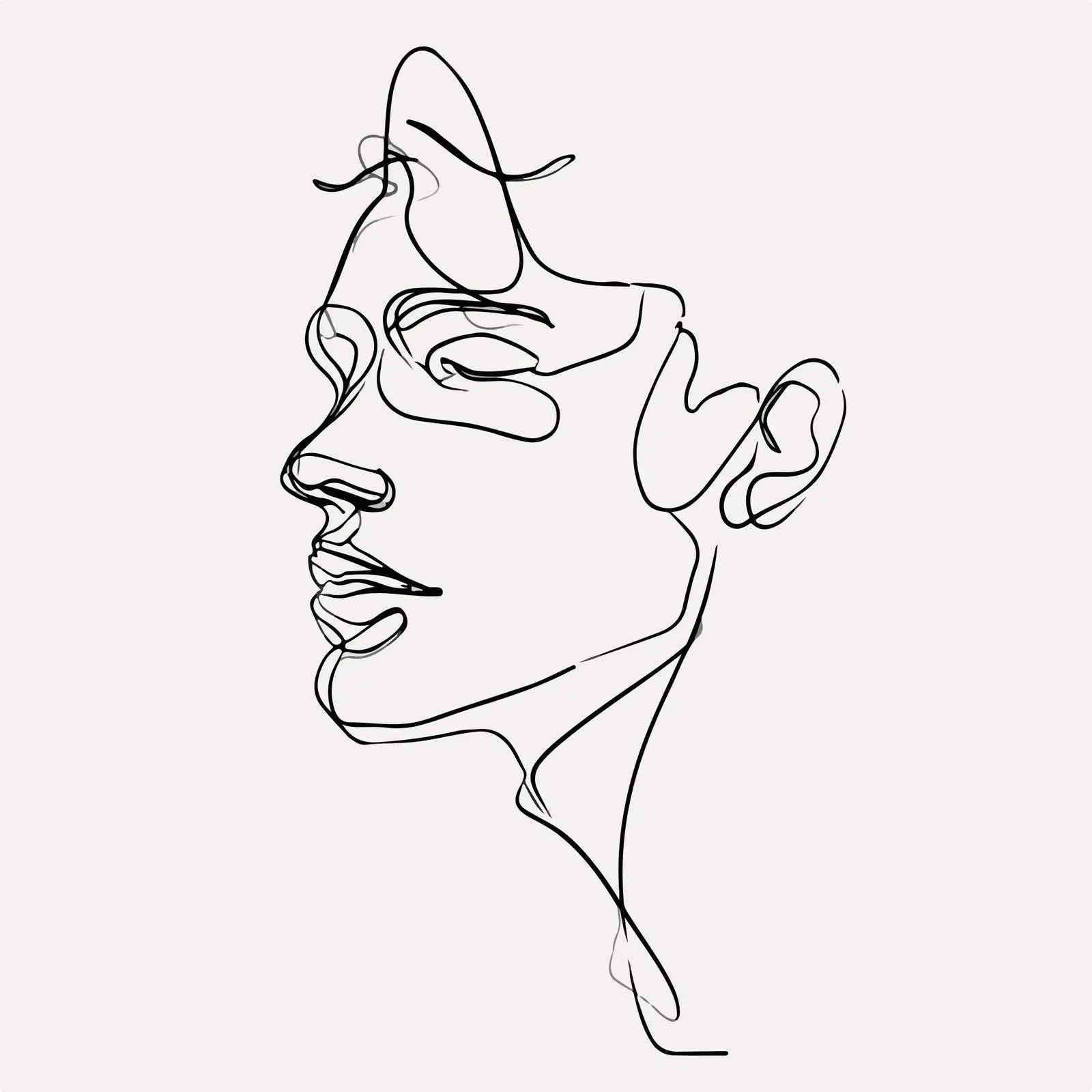 Minimal Human Head Abstract Line Art — free download from Dotvec
