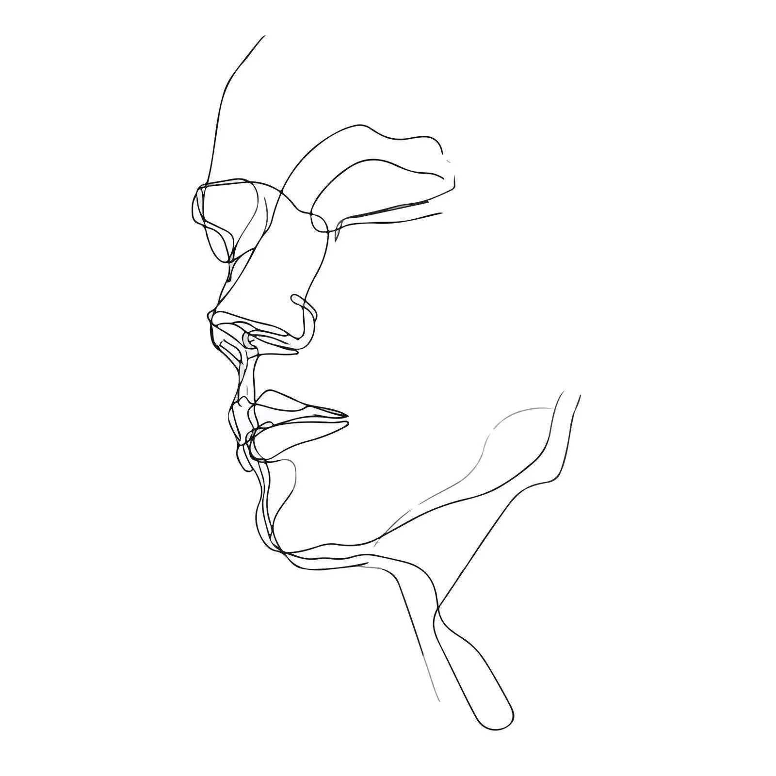 Minimal Human Head Line Art — free download from Dotvec