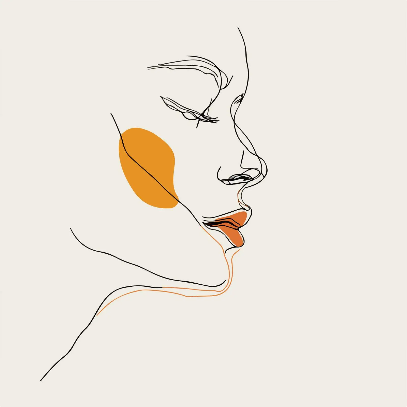Minimal Human Head Line Art — free download from Dotvec