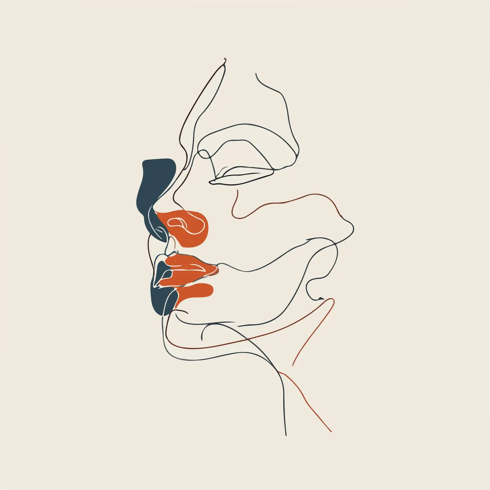 Minimal Human Head Line Art — free download from Dotvec