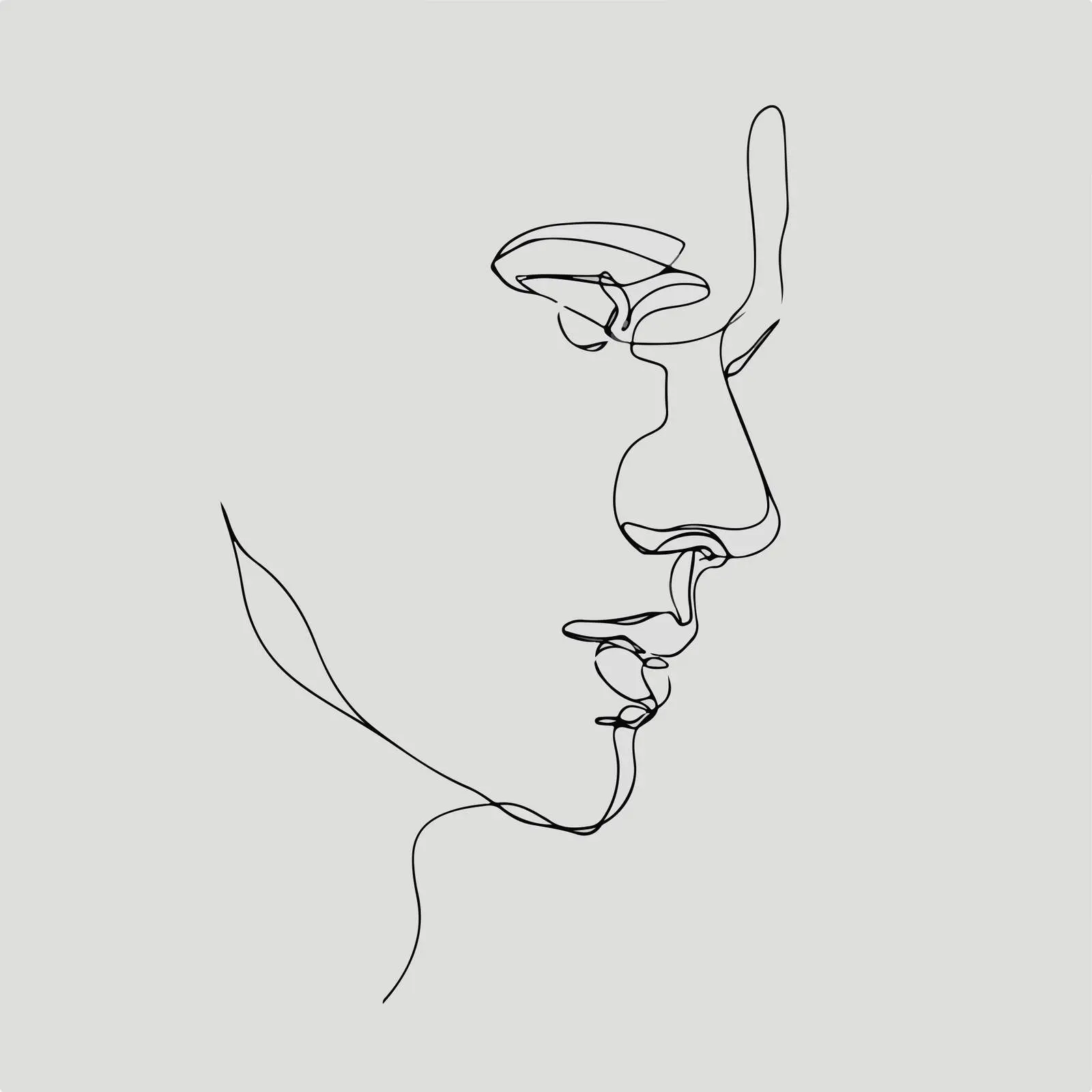 Sleek Human Head Line Art — free download from Dotvec