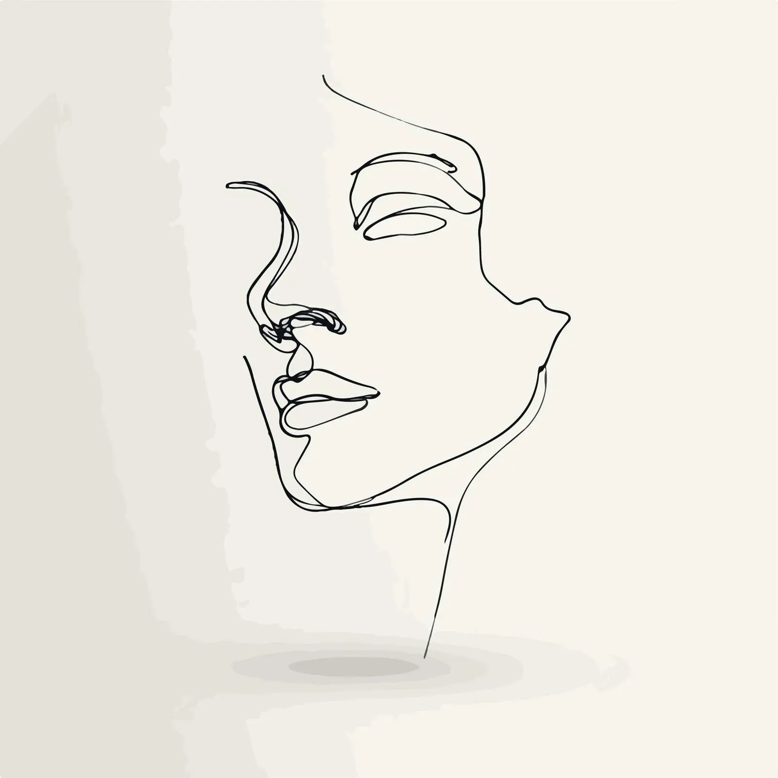 Minimal Human Head Line Art — free download from Dotvec