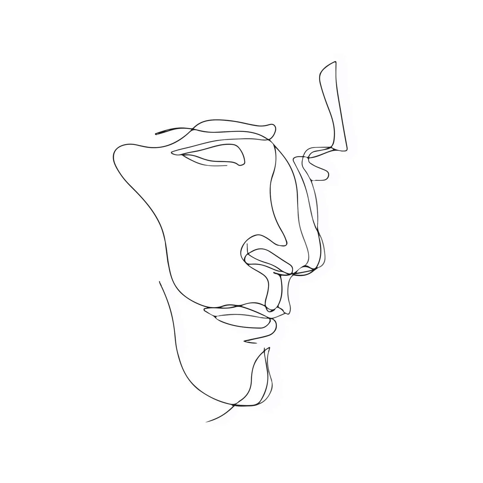 Minimal Human Head Line Art — free download from Dotvec