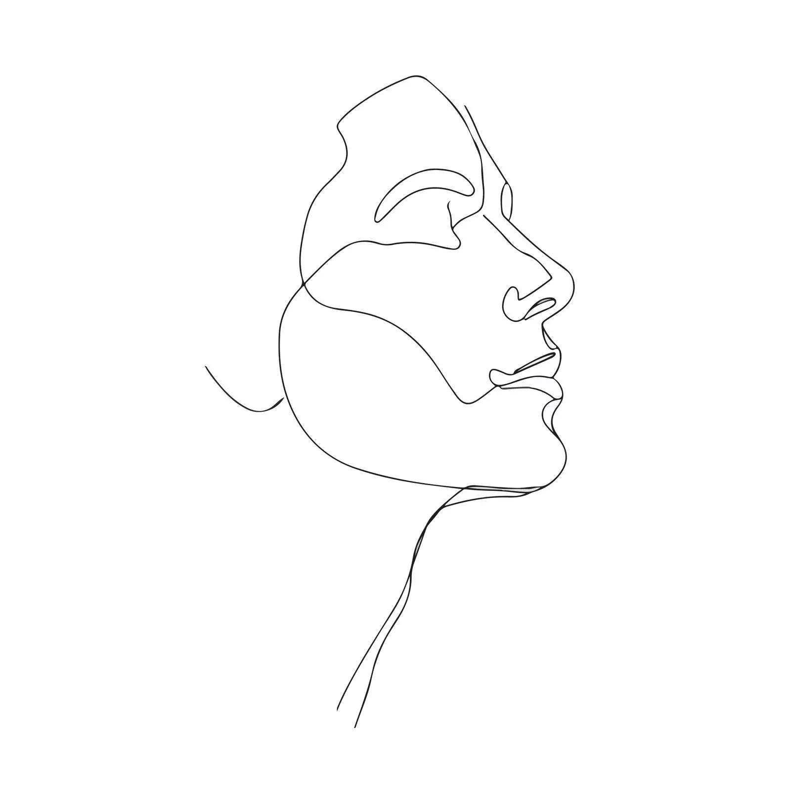 Minimal Human Head Line Art — free download from Dotvec