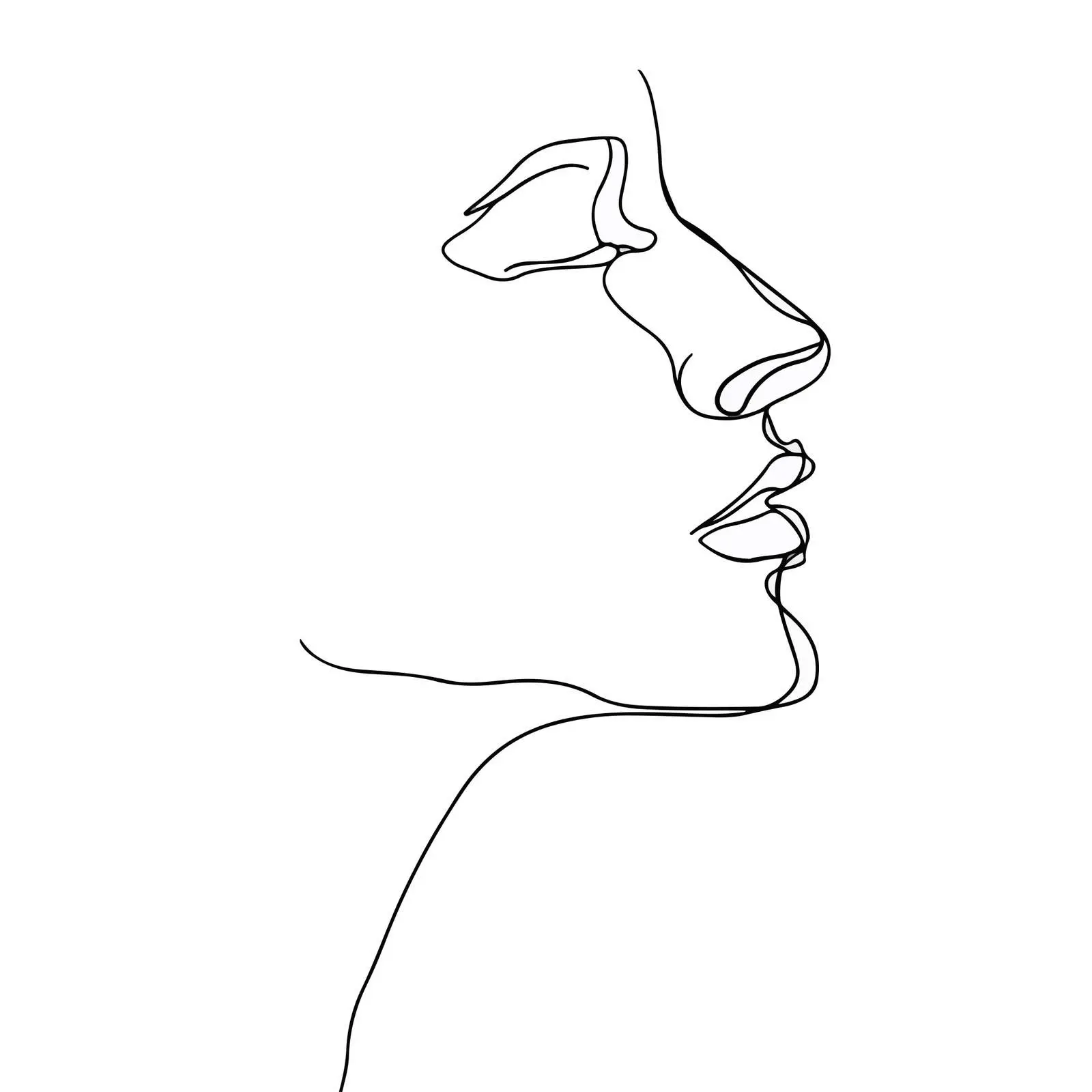 Minimal Human Head Line Art — free download from Dotvec