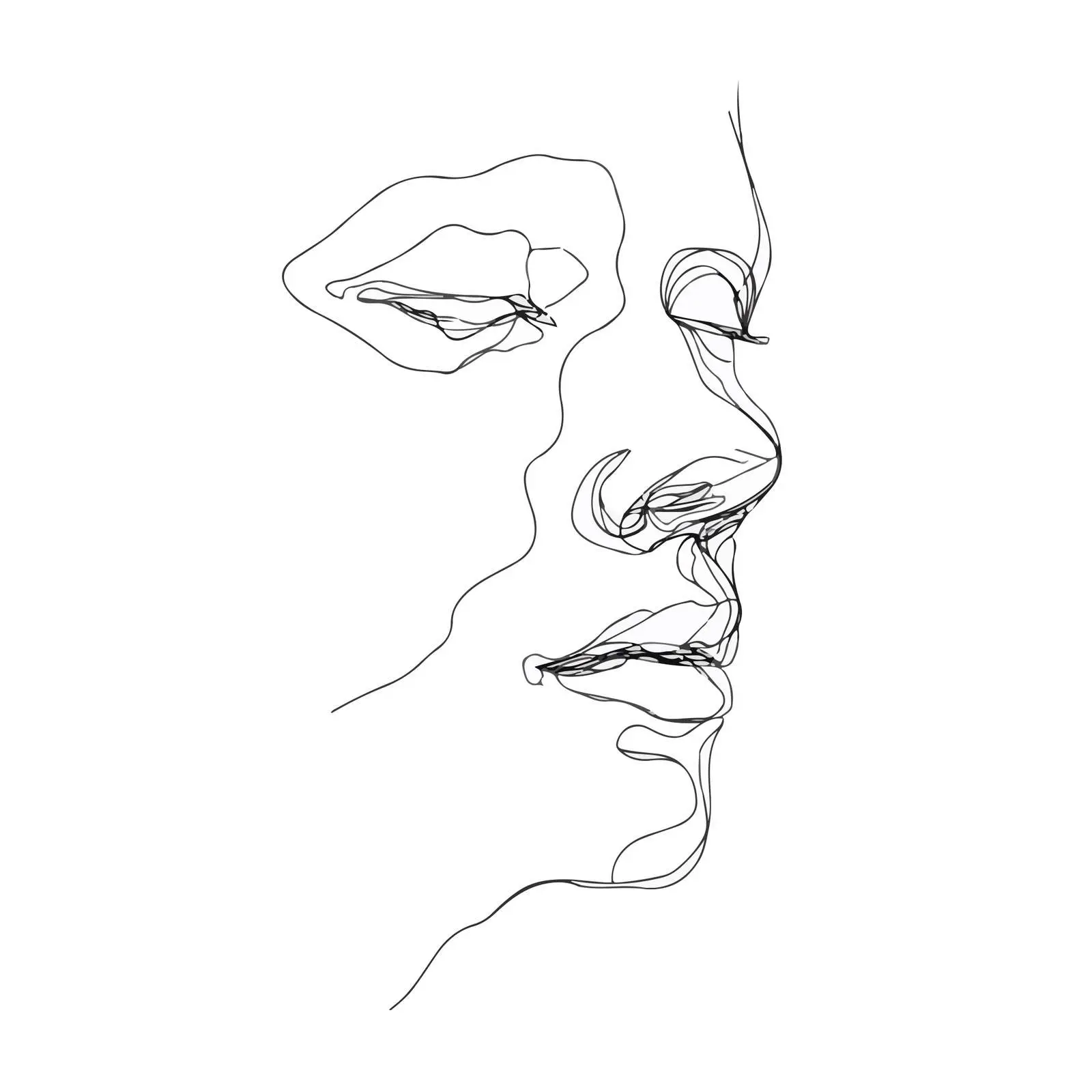 Minimalistic Human Head Line Art — free download from Dotvec