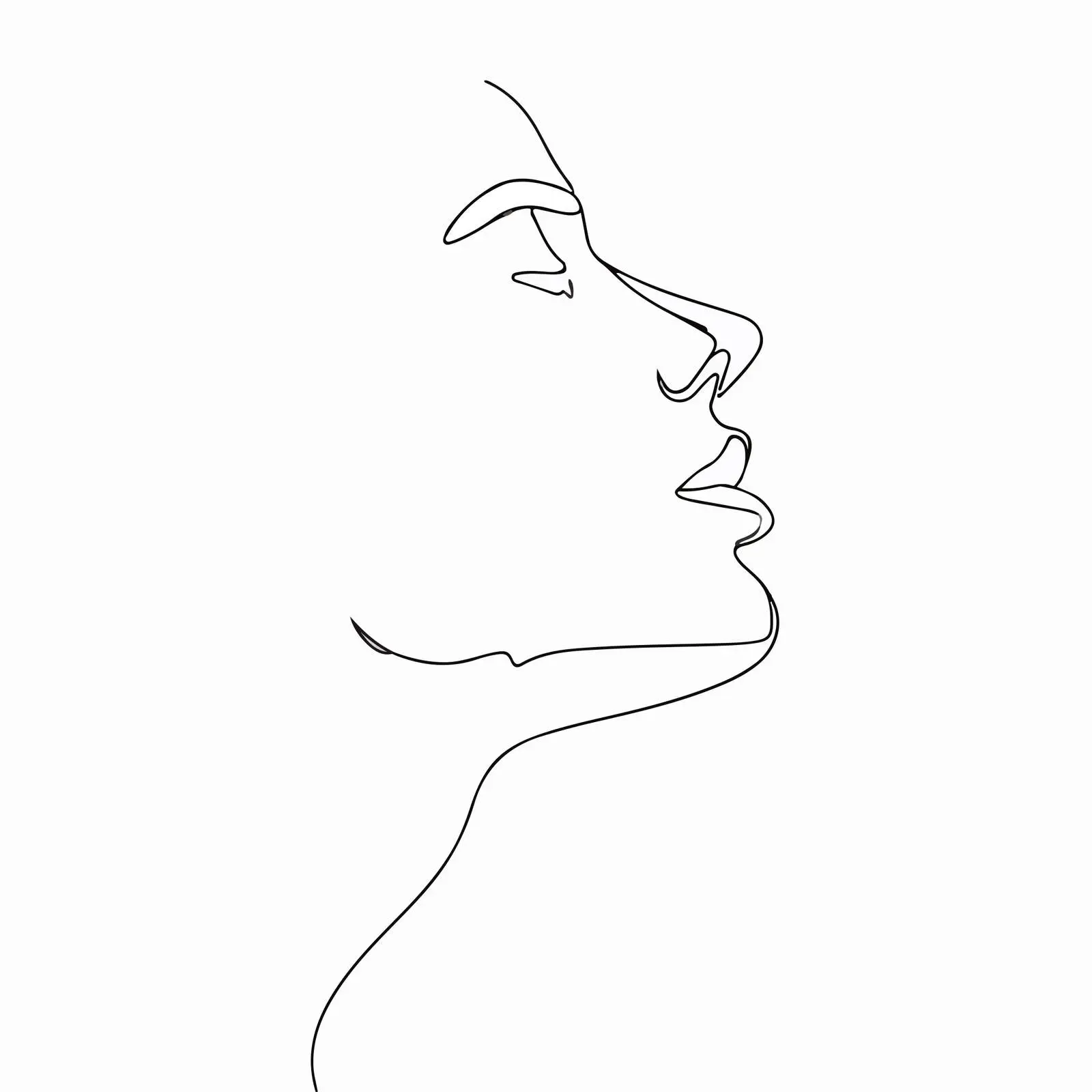 Minimal Human Head Line Art — free download from Dotvec