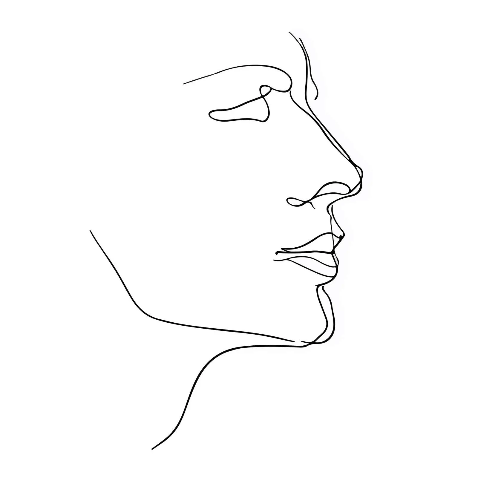 Minimal Human Head Line Art — free download from Dotvec
