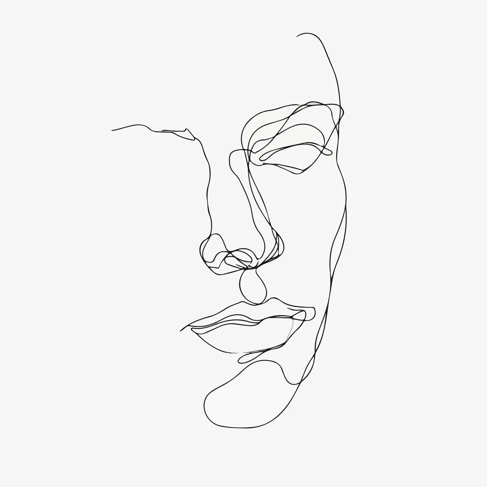 Minimalistic Human Head Line Art — free download from Dotvec