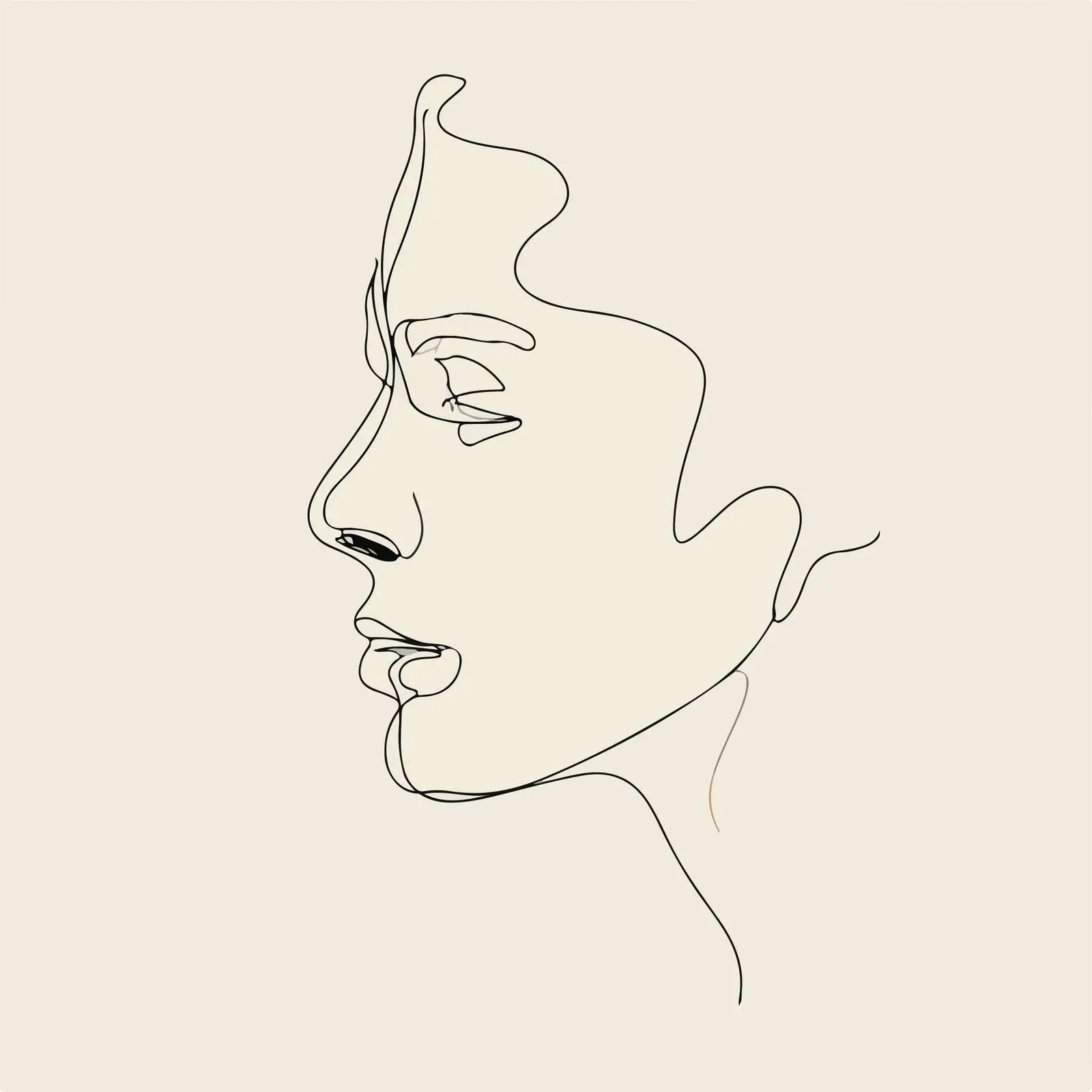 Minimalist Human Head Line Art — free download from Dotvec