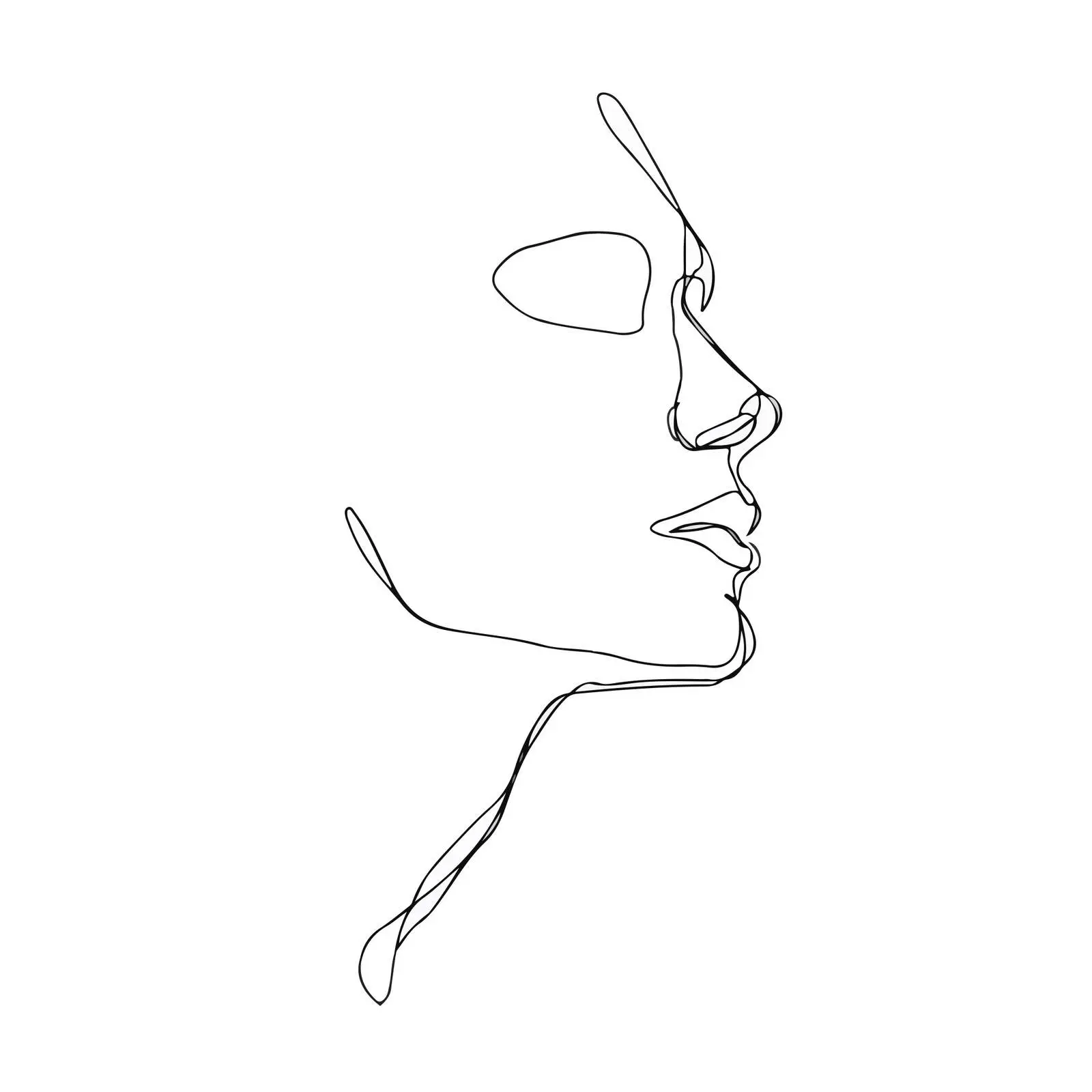 Minimalistic Human Head Line Art — free download from Dotvec