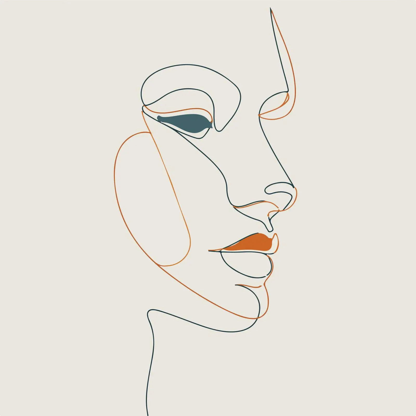 Minimal Human Head Line Art — free download from Dotvec
