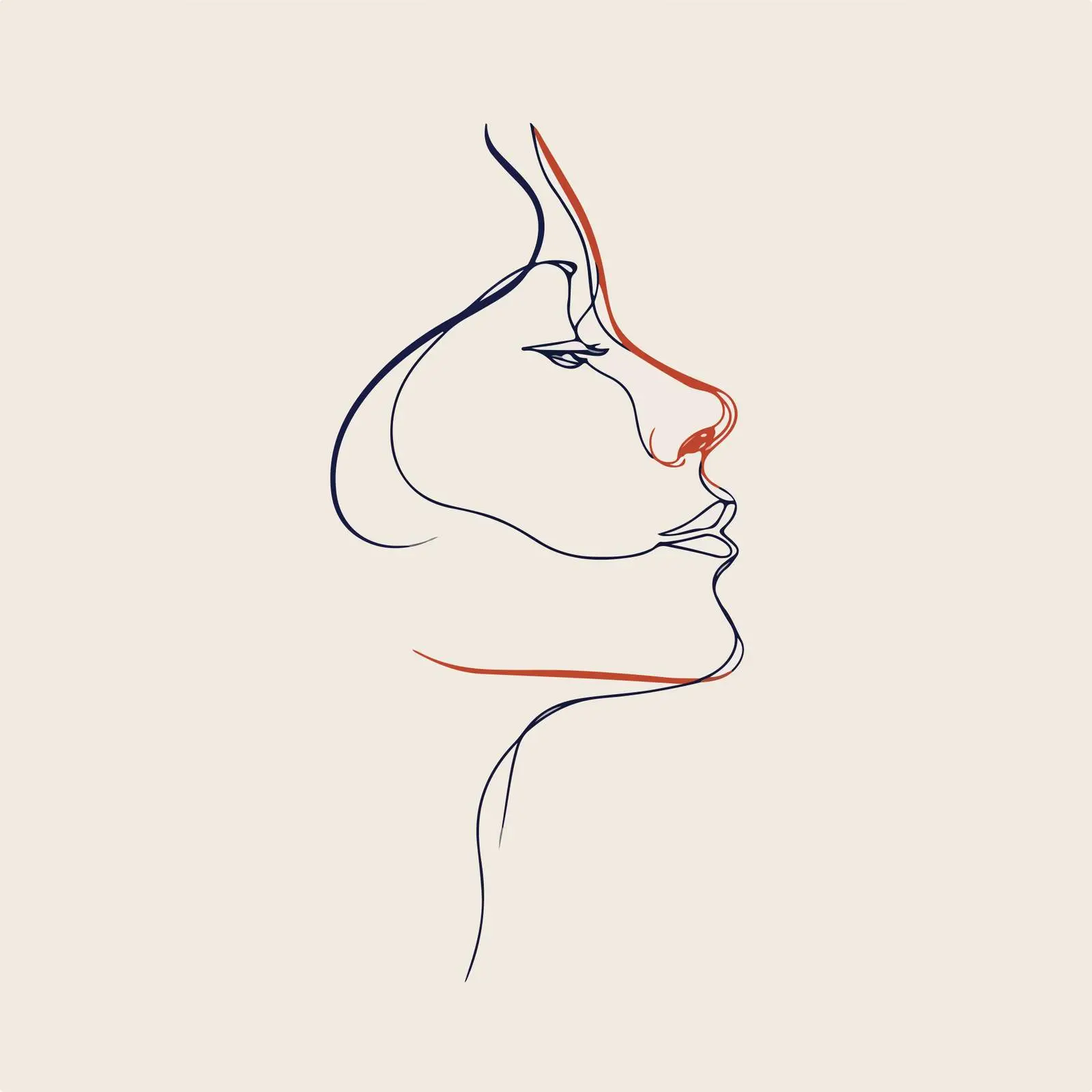 Minimalistic Human Head Line Art — free download from Dotvec