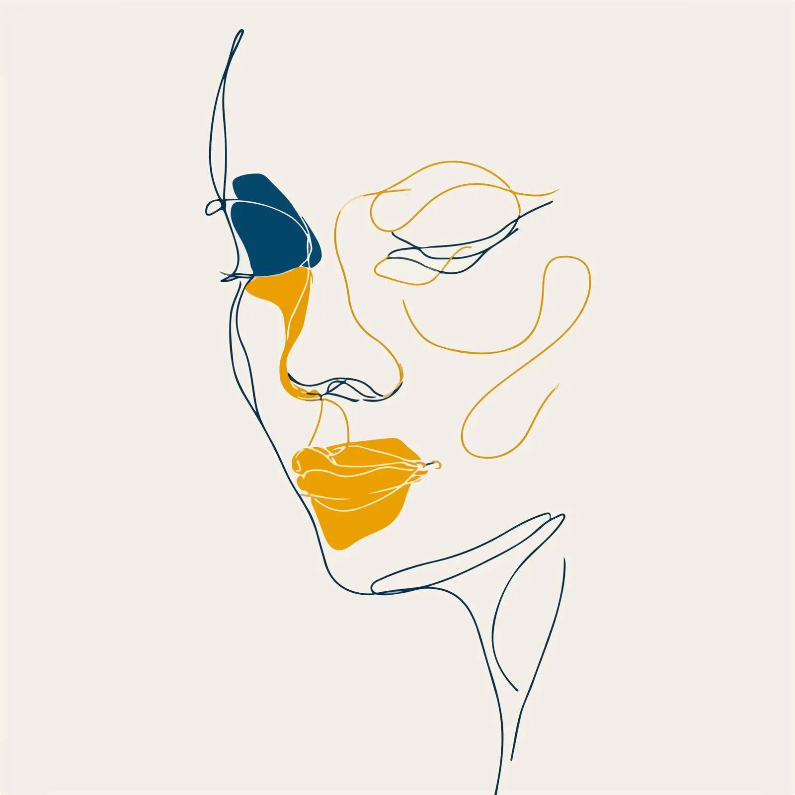 Minimal Human Head Line Art — free download from Dotvec