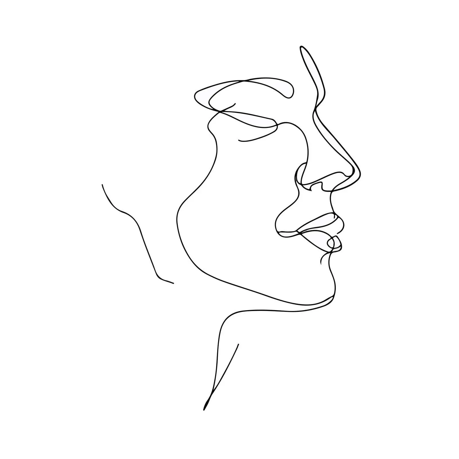 Minimalistic Human Head Line Art — free download from Dotvec