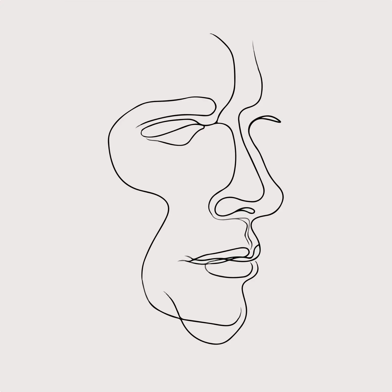Minimal Human Head Line Art — free download from Dotvec