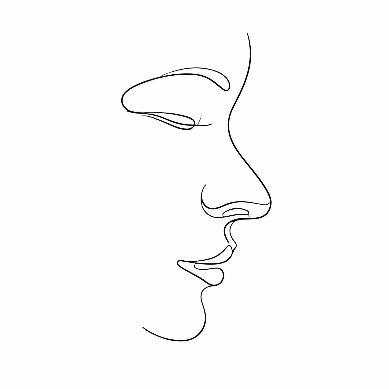 Minimalistic Human Head Line Art — free download from Dotvec